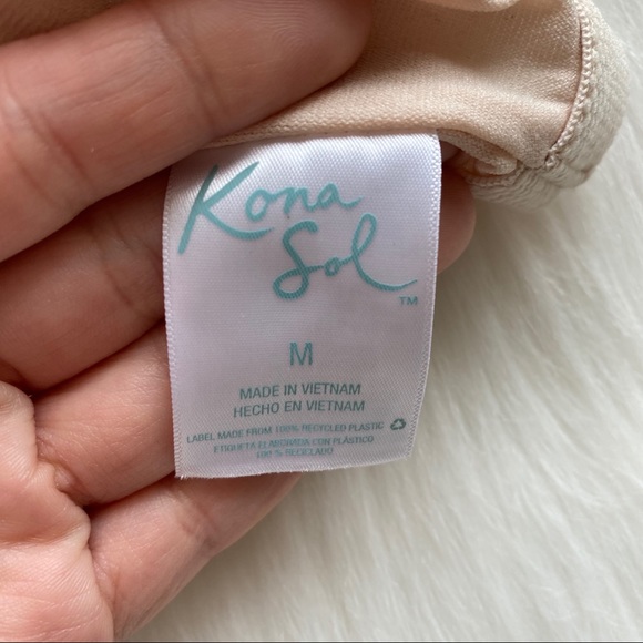 Kona Sol Floral High Coverage One Piece Swimsuit M - Picture 5 of 5